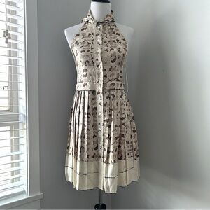 Marc Jacob Silk Pleated Backless Dress